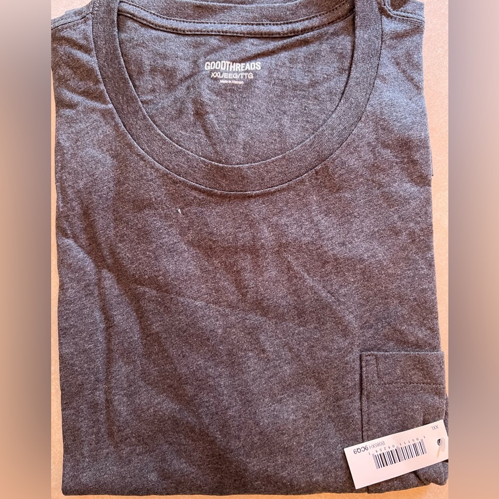 Goodthreads‎ mens gray xxl t shirt with pocket NWT